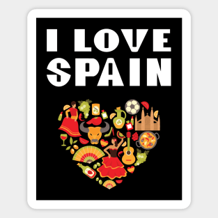 I Love Spain Spanish Symbols Magnet